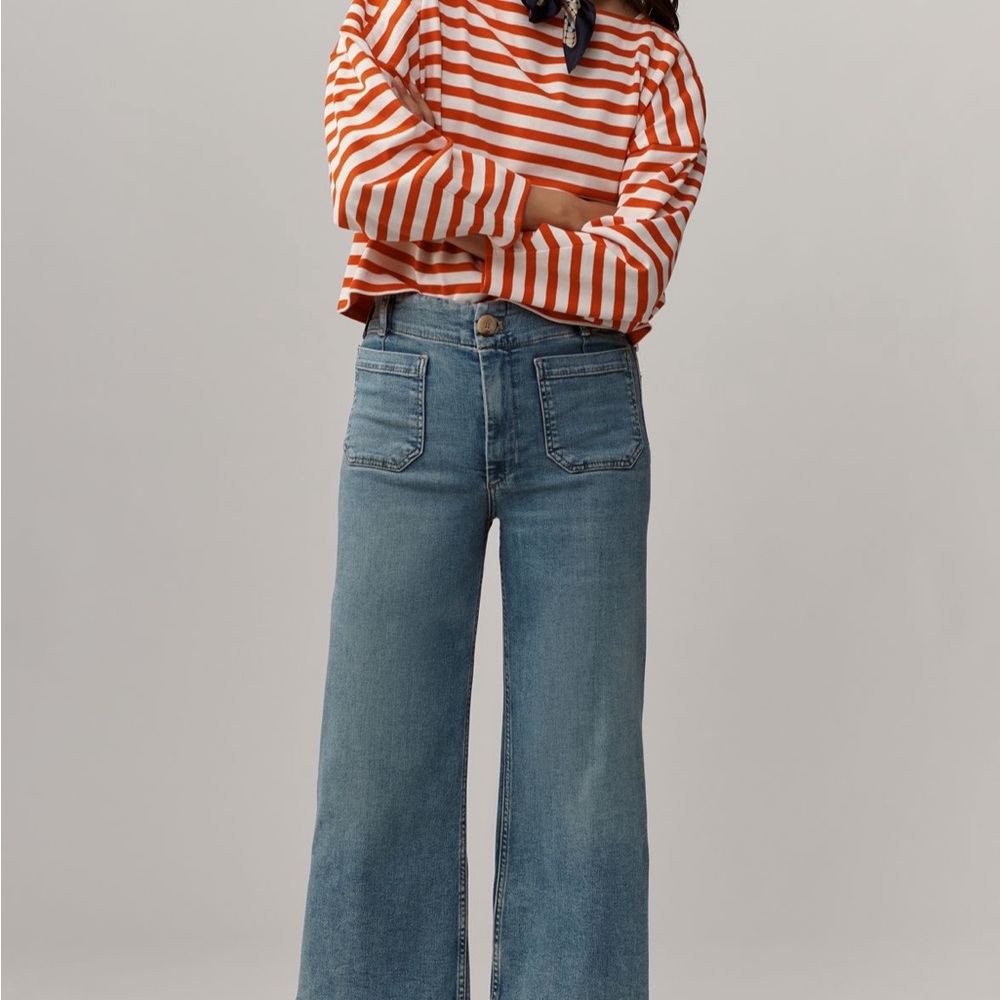 Maeve Denim Blue Wide-Leg Jeans